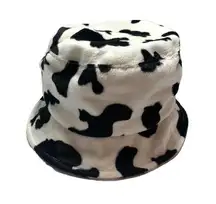 Mudd  Headwear Y2K Fuzzy Cow Print Bucket Hat