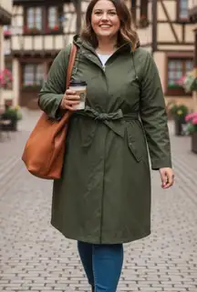 Ava & Viv Forest Green Trench Coat,