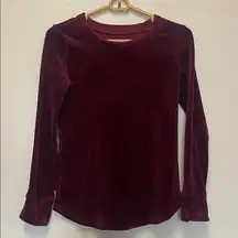 Cuddl Duds Women's Long Sleeve Velvet Top - Burgundy