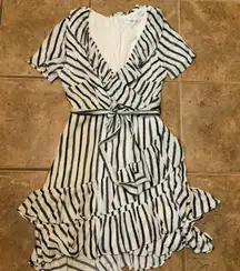 Stripe Ruffle Mini Dress 