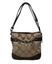 Coach  Canvas Signature Chain Duffle Handbag w/ Crossbody & Shoulder Bag