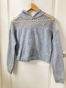 Gray Mesh Fishnet Hoodie 
