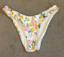 Floral Lemon Print Bikini Bottom