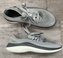 Crocs Women’s Sz 7 Lite Ride Sneaker Shoes Lace Up 360 Pacer in Gray