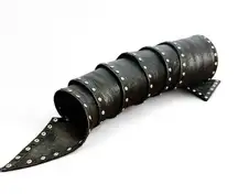 Women’s Black Italian Leather Silver Studded Wrap Tie Belt