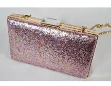 NINA New York Shoes "Shiny Party Bag" Pink Metallic Sparkly Clutch Wallet Purse