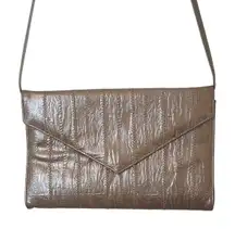 Taupe Clutch Bag Metallic Taupe Shoulder Bag