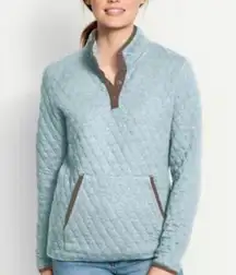 Orvis women's small quilted soft snap pullover.