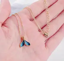 Enameled Fish Tail Gold Tone Chain