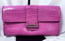 Ann Taylor LOFT Pink Faux Leather‎ Clutch Purse