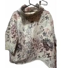 Chico's Women Multi Floral Pattern Quarter Sleeve Top Blouse‎ Size O