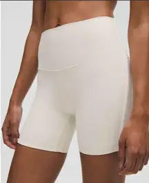 Lululemon Align High-Rise Side-Stripe Short 6" Light Ivory / White Size 10