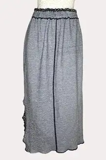 Reversible Midi Skirt Side Slit Brown Gray Beige S ? bv