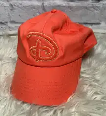 Disney Parks Coral Baseball Cap with “D” Logo‎