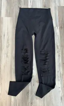 Zenana Outfitters Black Laser Cut Leggings NWOT