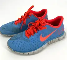Nike Free 4.0 V2 - red and‎ light blue size 8