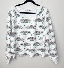 American Eagle Central Perks Coffee Cup Cropped Sweatshirt‎ Size XXL Friends