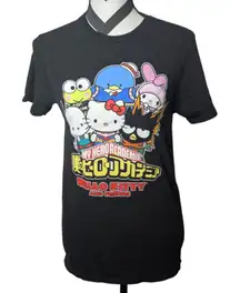 My Hero Academia x Hello Kitty & Friends Graphic T-shirt S Black Sanrio Anime