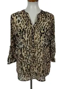 Bongo Blouse Large‎ Leopard Print Long Sleeve Y2K Retro Statement