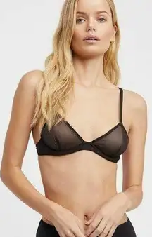 NEW Free People Sheer Mesh Underwire Bra Black 32A Style OB791736