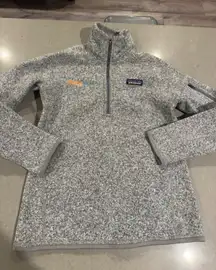 Patagonia Better Sweater DialogTech Logo Gray Quarter Zip Pullover‎ Jacket XS