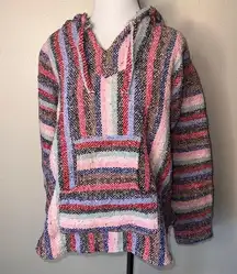 Baja Hoodie Hippie Surf Poncho Sweater Sweatshirt Pullover Jerga