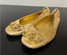 Juicy Couture Ballet Flats Shoe Womens 8.5 Double Buckle Classy Preppy Old Money