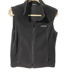 Columbia Size Large Black Fleece Full Zip Sleeveless Vest Outerwear