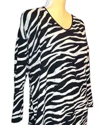 Dana Buchman zebra print sweater top.