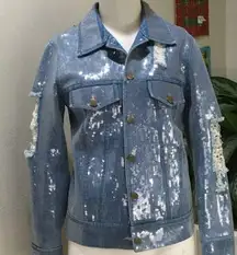 DENIM JEAN SEQUIN JACKET