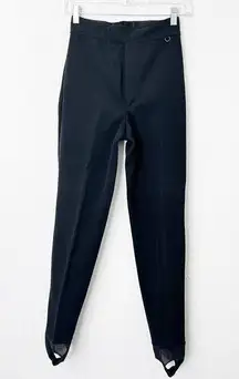 [Roffe] Vintage Black Tapered Jett Stirrup Ski Snow Pants Nylon Stretch Sz 4L