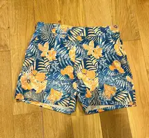 Columbia‎ PFG Tropical Floral Athletic Shorts - Blue and Orange small