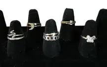 Silver Rings Heart Star Moon Assortment Of Sizes NIP Set Of 9