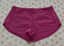 Lululemon Speed Up Shorts sonic pink size 8 low rise 2.5" inseam