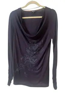 More & More drape neck knit top sparkly sz 40 / medium