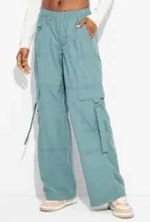 Wild Fable Light Blue Wide Leg Mid Rise Cargo Utility Strap Pants XXL New NWT