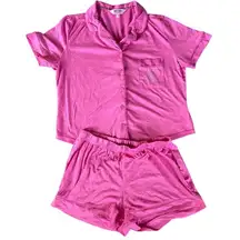 Juicy‎ Couture Velour Pajama Set Sz M  Pink Rhinestones Y2K
