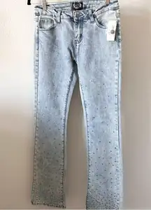 A. Z. I. Brianna Blue Rhinestone Studded Jeans Size 2