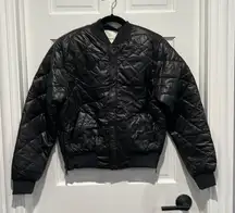 Aerie Offline NWT Sherpa Lined Quilted Puffer Bomber Jacket Coat Black Small