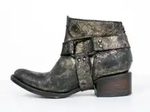 freebirds metallic phlow buckle distressed boots