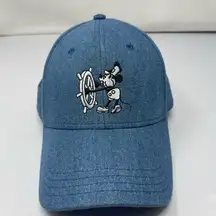 Disney Steamboat Willie Mickey Mouse Blue Baseball Cap unisex denim