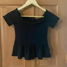 American Eagle Outfitters Size XS Women's Teen Girl Black Off the Shoulder Shirt