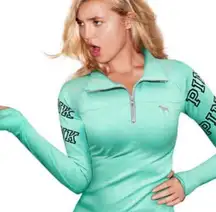 PINK Victoria’s Secret Teal Half-Zip Athletic Jacket