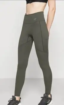 Arc'teryx Hiking Outdoor Forest Green/Gray High-Waisted Leggings with pockets