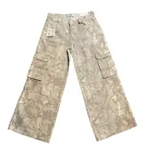 NWT Women’s Cargo Wide Leg Pants Beige Utility Streetwear Festival Y2K Size 7