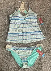 Arizona Jean Company Patterned Bikini set medium large NWT crochet
