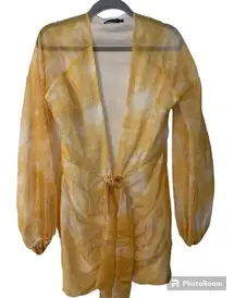 Pretty Little Thing chiffon overlay mini dress.  Size: 6.  Lined.