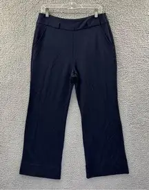 CAbi High Rise Easy Crop Wide Leg Pants Navy Blue Women's Size 8 x 26