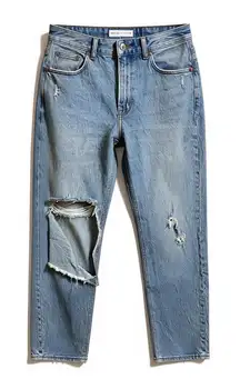 Abercrombie Fitch 90s Straight Ultra High Rise Jeans 2/26 Short Light Ripped