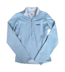 Patagonia Women's XS Thermal Capilene Baselayer Half Zip Up Jacket Light Blue